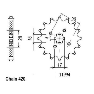 Přední řetězové kolečko Honda